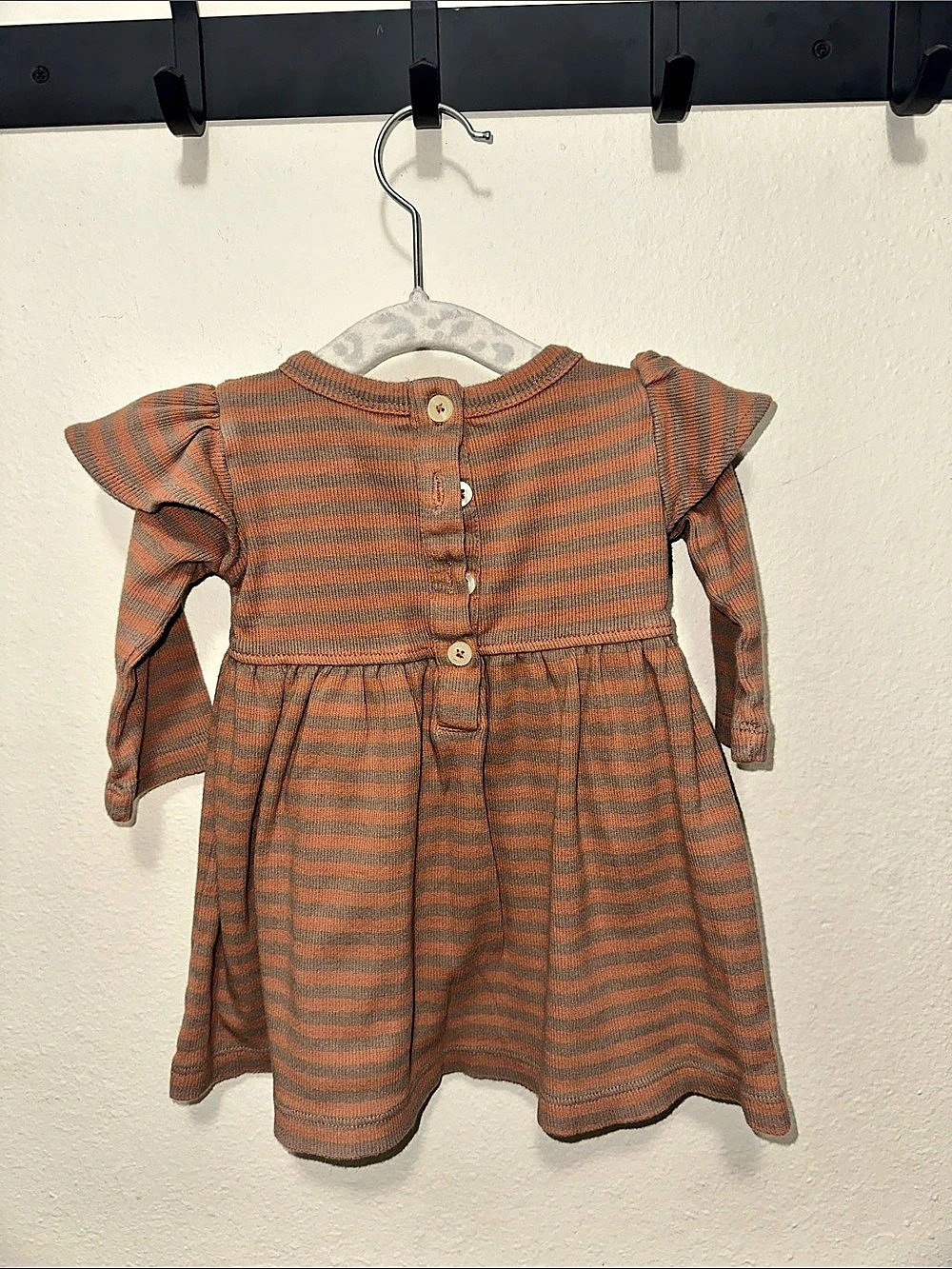 Kate Quinn Long Sleeve Ruffle Dress Baby Striped Dress 6-12M - Picture 2 of 3